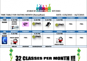 timetable fasting month
